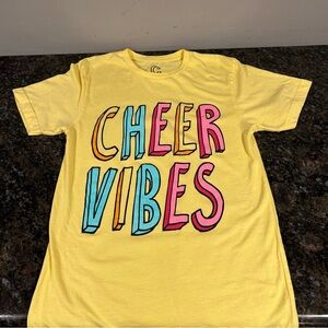 Cheer Vibes Yellow T Shirt Adult Womens Small Cheerleading.com